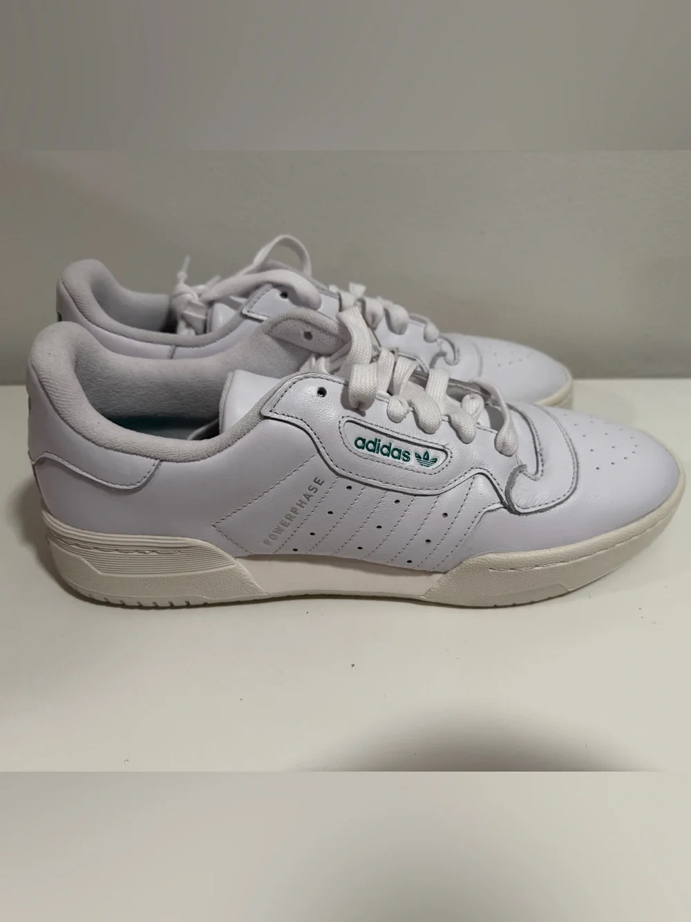 Adidas Powerphase White Leather Sneakers size 12